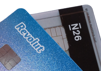 Betalingskort fra Revolut og N26